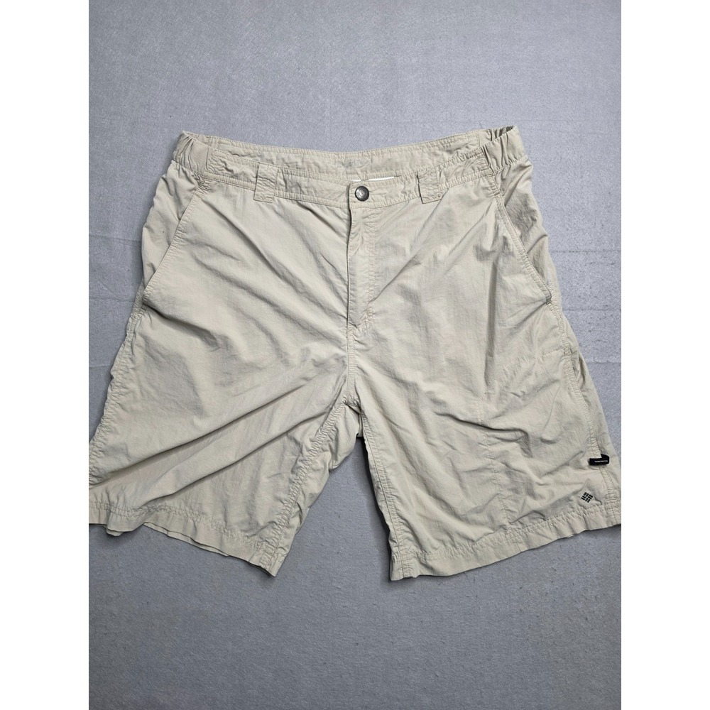 Columbia Omni-Shade‎ Chino Shorts Men's 38 Beige Ripstop Sun Protection Outdoor